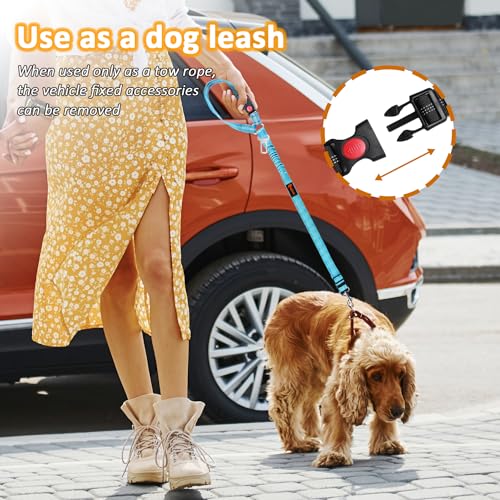 Removable Dog Seat Belt Harness for Car, 3 in 1 Pet Dog Car Seatbelt Leash, Retractable Restraint Secures to Vehicle Headr...
