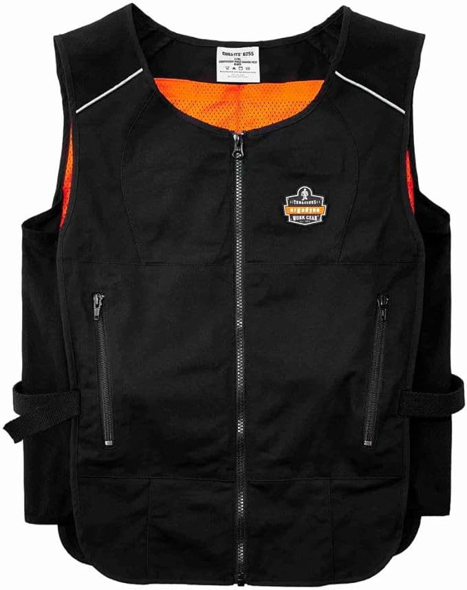 Ergodyne B3161710 Chill-Its 6255 Lightweight Phase Change Cooling Vest Black - 2XL & 3XL