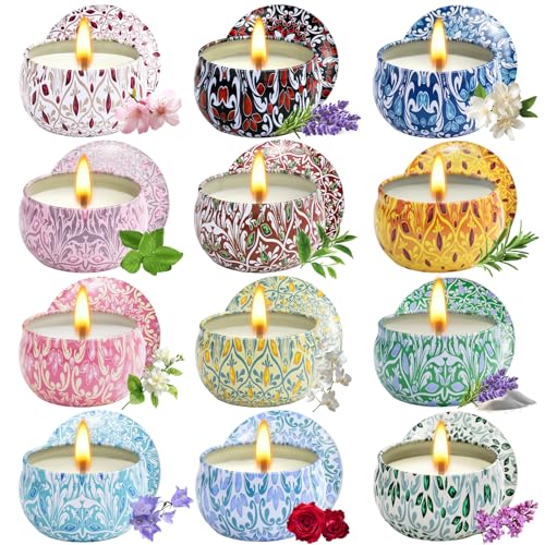12 Pack Scented Candles Gifts for Women, Natural Soy Candles for Home Scented, Aromatherapy Christmas Candle Sets Gift for...