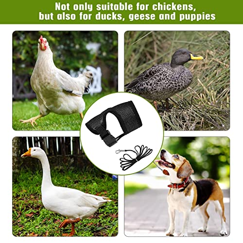 4 Pcs Adjustable Chicken Harness with Leash- 4 Styles Comfortable Hen Vest Breathable Mesh Training Harness and Leash for ...
