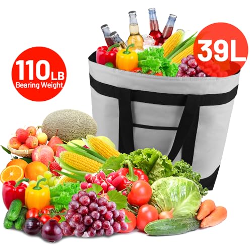 mosago Commercial Insulated Food Delivery Bag 39L, Heavy Duty Thermal Catering Tote with Zipper, Leakproof Hot & Cold Tran...