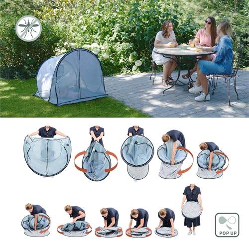 Babymoov Anti-UV Baby & Toddler Beach Tent UPF 50+ Sun Protection with Pop Up System for Easy Use & Transport, Blue Waves...