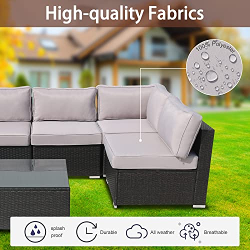 VIXLON 14Pcs Patio Cushion Covers Replacement Splashproof UV-Resistant Inelastic Covers with Zippers, Max Compatible 25.6x...