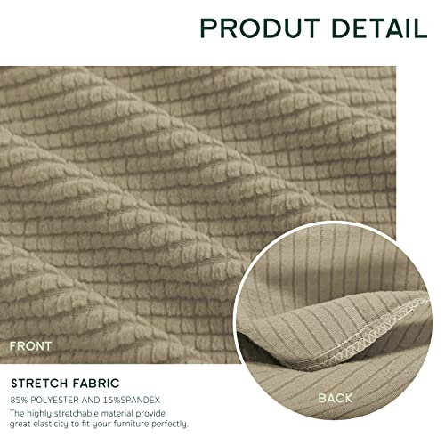 Hokway 3 Piece Couch Cushion Slipcovers Stretch Reversible Cushion Replacement Slipcovers Sofa Cushion Covers(Camel, 3)
