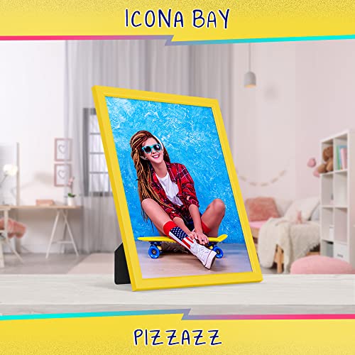 Icona Bay 8x10 Picture Frame, Yellow Colored Solid Wood Scandinavian Style Frame for Photo, Pizzazz Collection
