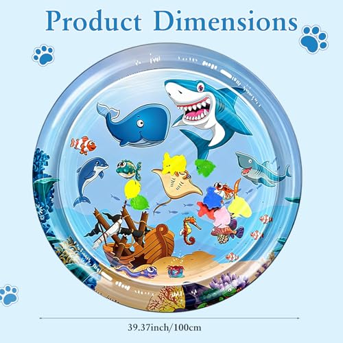 Water Sensory Play Mat for Cat Dog, 2026 Inflatable Pet Cooling Water Pad, Summer Water-Fillable Sensory Mat, Upgraded wit...