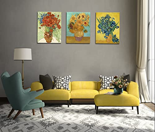 OKEXCKK Sunflowers of Vincent Van Gogh Wall Art, Irises Flower Paintings Artwork Reproduction, Giclee Canvas Prints Pictur...