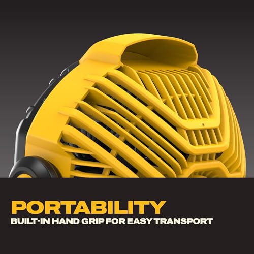 DEWALT 20V MAX Portable Fan, Battery Powered Rechargeable Cordless Shop Fan, Up to 4.5 Hrs Runtime, Variable Speed, 650 CF...