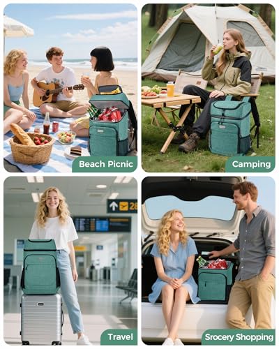 BAGLHER Lightweight Insulated Cooler Backpack - 30 Cans, Leak-Proof for Lunch, Picnic, Hiking, Camping Trips