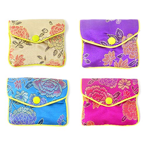 "Honbay 12PCS Jewelry Silk Purse Pouch Brocade Embroidered Bags Gift Bags, Assorted Colors (S)"