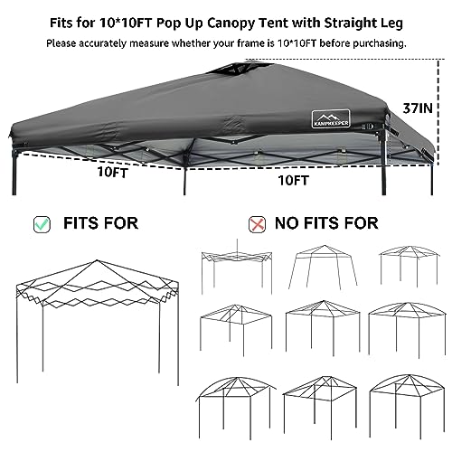 KAMPKEEPER Replacement Top Pop Up Canopy Tent Cover Roof with Air Vent and Adjustable Elastic Strap, Polyester UV Waterpro...