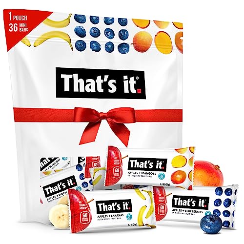That's it. Mini Fruit Bars Gift Pouch (Variety 36 Count) No Sugar Added, Plant-Based, Vegan & Gluten Free, Paleo, Non GMO,...