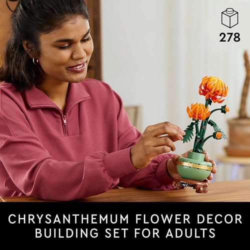LEGO Botanicals Chrysanthemum Building Set for Adults Ages 18+ - Artificial Flower for Dinner Table Centerpieces & Decorat...