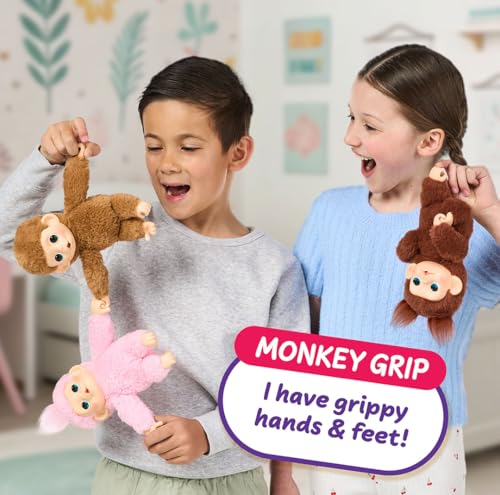 Little Live Pets Baby Monkey Minis – Pepi Peach. Interactive Pet Toy. 20+ Sounds & Reactions. Soft Brown Fur, 7.4" Tall. S...