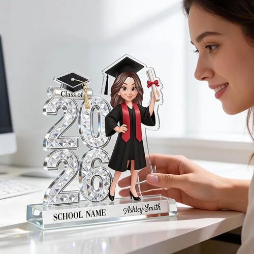 Custom Acrylic Block Plaque, Graduation Gifts For Seniors, Graduations Decoration, Gifts For Graduates Girls Friend Daught...