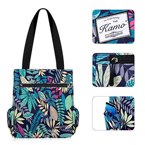 KAMO Floral Tote Bag - Waterproof Lightweight Handbags Travel Shoulder Bag for Hiking Yoga Gym Swimming Travel Beach