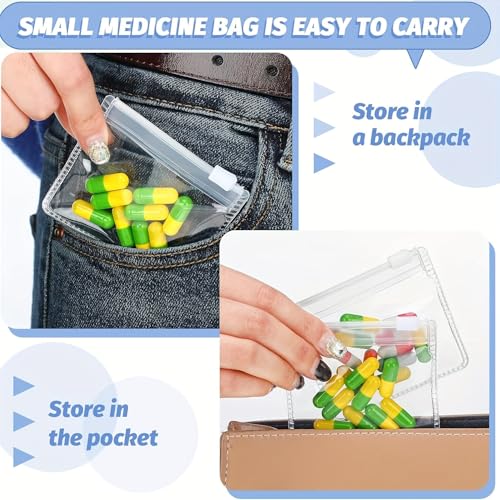 30 Pcs Jewelry Storage Rolls Travel Pouch : Clear Mini Bags for Organizing Pills, Jewelry, Small Essentials, Reusable Compact