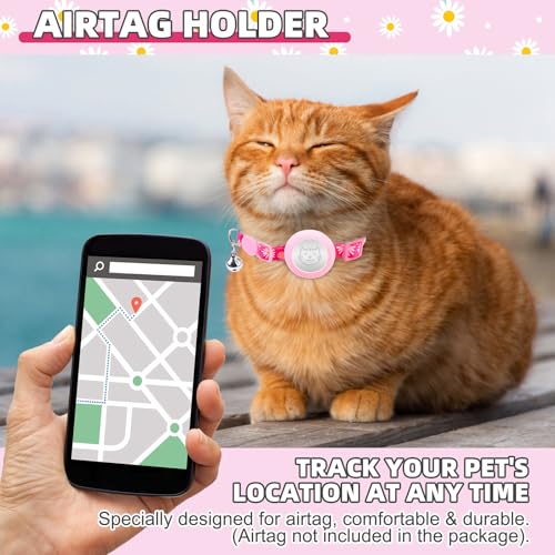 KOOLTAIL Cat Harness and Leash Set Escape Proof with Airtag Holder Collars (3 in 1), Comfortable Lightweight Adjustable Ki...