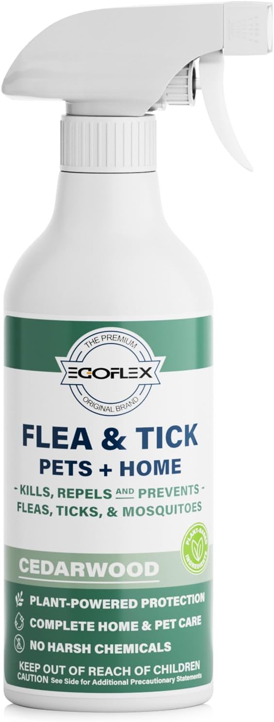 Flea Spray for Home & Pets - Flea and Tick Prevention for Dogs - Plant Based Repellent with Natural Essential Oils for Dog...