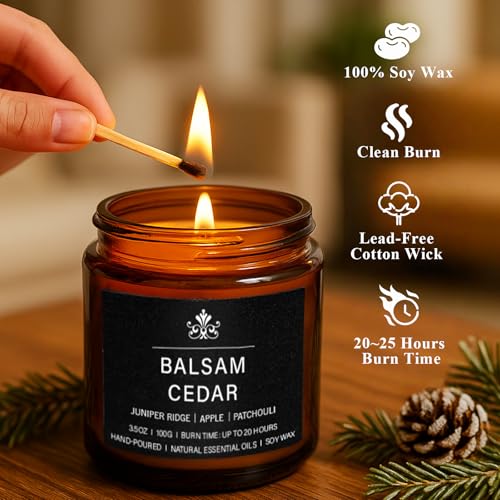 8 Pack Soy Wax Scented Candle Set - Lavender Chamomile, Citrus Sage, Amber Musk, Balsam Cedar, Coffee Whiskey - Long Lasti...