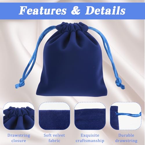 20Pcs Velvet Drawstring Bags, 2.75x3.54 Inch Velvet Drawstring Jewelry Pouches Small Gift Bags for Jewelry Candy Dice Wedd...