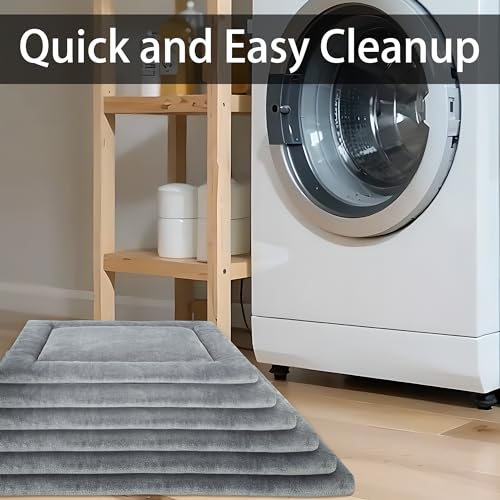 KHONSU PET Dog Bed Mat for Crate 1.1in Slim Cooling Pad Reversible Flannel & Waterproof Canva for XXXL Dogs up to 130 lbs,...