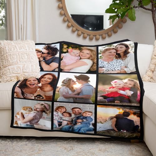 inkArts Custom Blanket with Photo, Personalized Blanket, Customized Photo Blankets, Customizable Picture Blankets, Anniver...