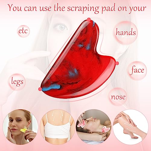 Sherr 16 Pcs Gua Sha Facial Tools Gua Sha Stone Facial Massage Tools Face Massager for Body Spa Acupuncture Relieve Muscle...