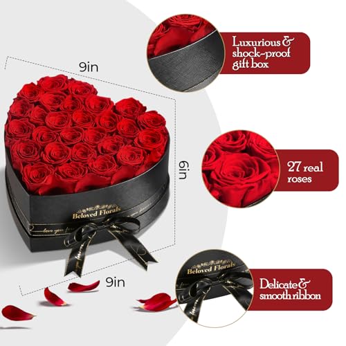 Auoasl 27 Preserved Flowers Rose Birthday Gifts for Women Her Mom Wife Girlfriend Grandma on Valentines Mothers Day Christ...