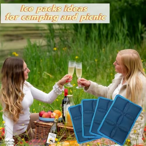 aadsioahd 4pcs Ice Packs for Lunch Boxes & Coolers - Reusable,Lightweight Cooler Ice Pack for Food Freshness, Drinks Freez...