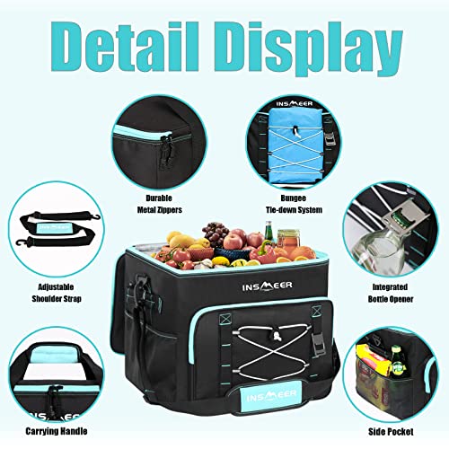INSMEER Insulated Cooler Bag 90Cans/55L Large Cooler Bag Soft Sided Cooler with Shoulder Strap, Collapsible Coolers, Porta...