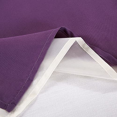 Chezmoi Collection Linnea 4-Piece Luxury Purple/Lavender/Gray Cherry Blossom Floral Embroidery Window Curtain Panel Set wi...