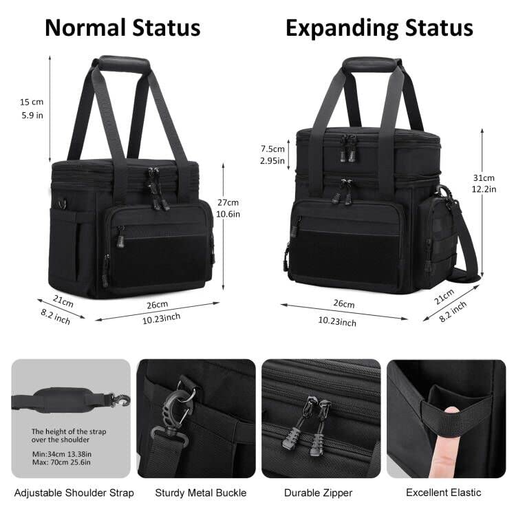 Gafetrey Tactical Lunch Box for Men, Insulated Lunch Bag Adult, Thermal Lunchbox Leakproof Waterproof Cooler Bag, Large Lu...