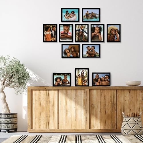 Americanflat 8x11 Picture Frame with Polished Plexiglass - Set of 12 - Signature Collection - Picture Frames with Engineer...