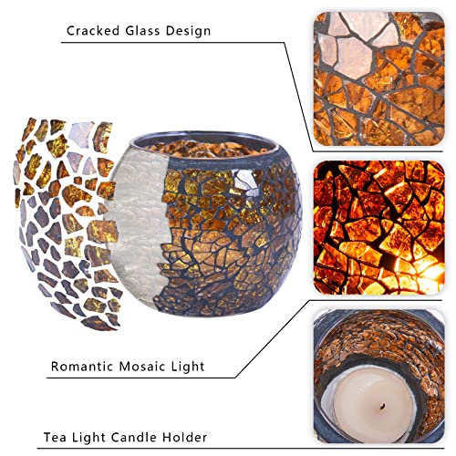 Scented Candle Holder Mosaic Glass Tea Light Holder,Handmade Romantic Glass Tealight Candle Holder for Aromatherapy,Party ...