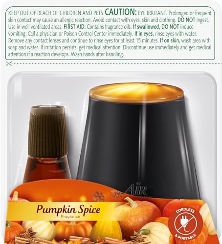 Air Wick Essential Mist Starter Kit (Diffuser + Refill), Pumpkin Spice, Fall scent, Fall spray, Essential Oils Diffuser, A...