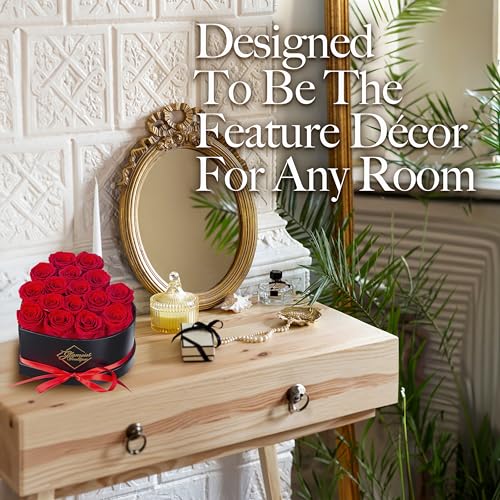 GLAMOUR BOUTIQUE 16 Flower Forever Heart Shape Box, Eternal Preserved Roses Gift for Her, Lasting Flowers, Romantic Floral...