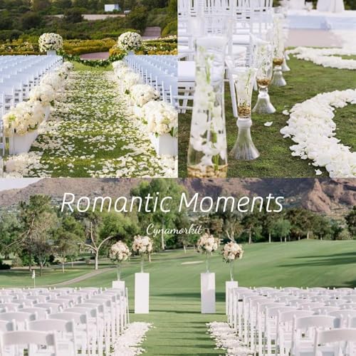 Cynamorkit Ivory Rose Petals 3300 PCS Fake Rose Petals for Wedding, Engagemengt, Proposal Decor.Artificial Flower Petals f...