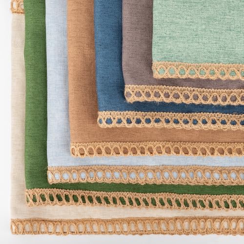 JoraLion Burlap Linen Lumbar Pillow Cover 14 x 36 inch, Trimmed Tailored Edges Cushion Cover Farmhouse Modern Decorative P...