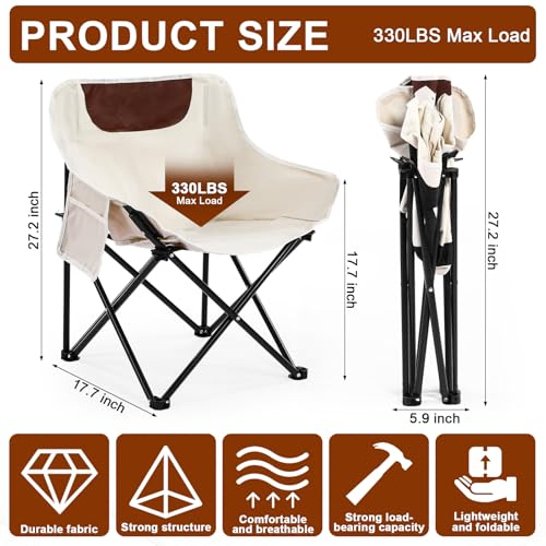 FairySandy 2 Pcs Portable Chair Camping Chairs Outdoor Lightweight Folding Camp Chairs Compact Backpacking with Carry Bag...