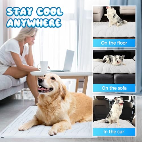 YAUNJI Dog Cooling Eco-Friendly Mat, 2026 New Portable Pet Cooling Pad for Dogs Cats Sleeping Mat for Home Outdoor, Washab...