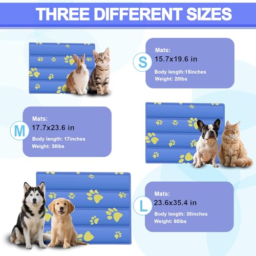 Cooling Dog Bed, Premium Pet Cooling Mat Waterproof & Scratch-Resistant, Non-Slip Summer Essential for Dogs Cats, Foldable...