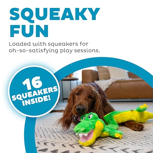 Outward Hound Squeaker Matz Plush Gator Dog Toy, XL