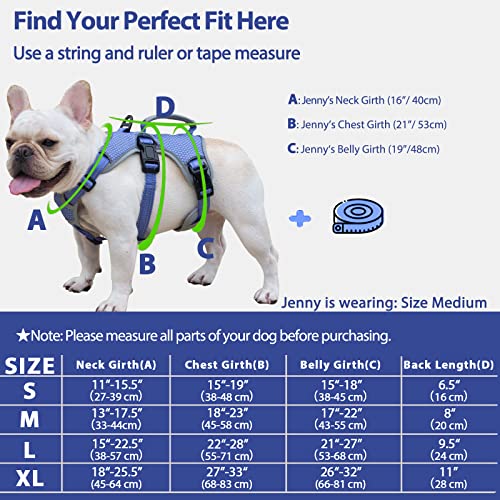 Huntboo Escape Proof Dog Harness, Escape Artist Harness, Reflective Dog Harness with Handle, Durable,Adjustable Vest for S...