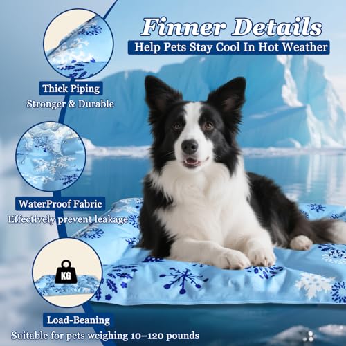 Cooling Mat for Dogs - 2025 Upgraded 20"x16" Washable Pet Cooling Pad for Cats, Non-Slip Kennel Bed for Summer, Portable I...