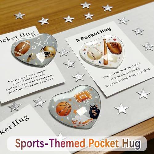 QZAVIRE Sports-Themed Pocket Hug, Heart Shaped Pocket Hug Collection Encouragement Gifts with Card For Sports Enthusiasts