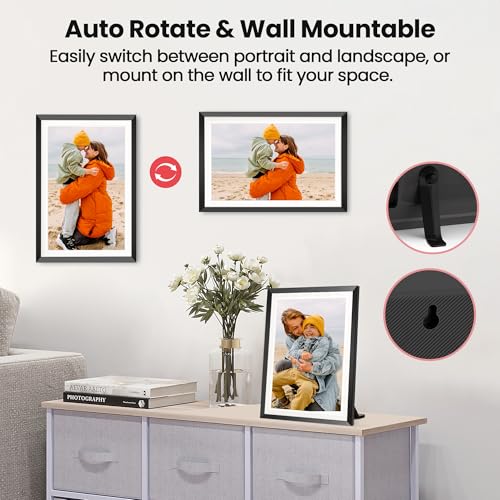 RCA 10.1” WiFi Digital Picture Frame, Electronic Photo Frames 32GB Storage, HD IPS Touch Screen WiFi Frame/Auto Rotate/Wal...