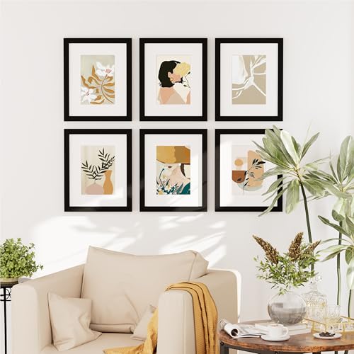decorUhome 8x10 Picture Frame Set of 10, Display Photos 5x7 with Mat or 8x10 Unmatted for Picture Frames Collage Wall Deco...