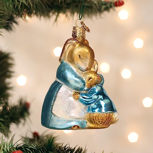 Old World Christmas Mrs. Rabbit and Peter Glass Blown Ornament for Christmas Tree, Handcrafted Holiday Decoration, Peter R...