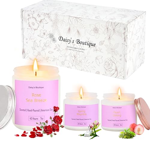 3 Pack Scented Candles for Home Aromatherapy Candle Gift Set Soy Wax Long Lasting Gift Birthday Mother's Thanksgiving Day ...